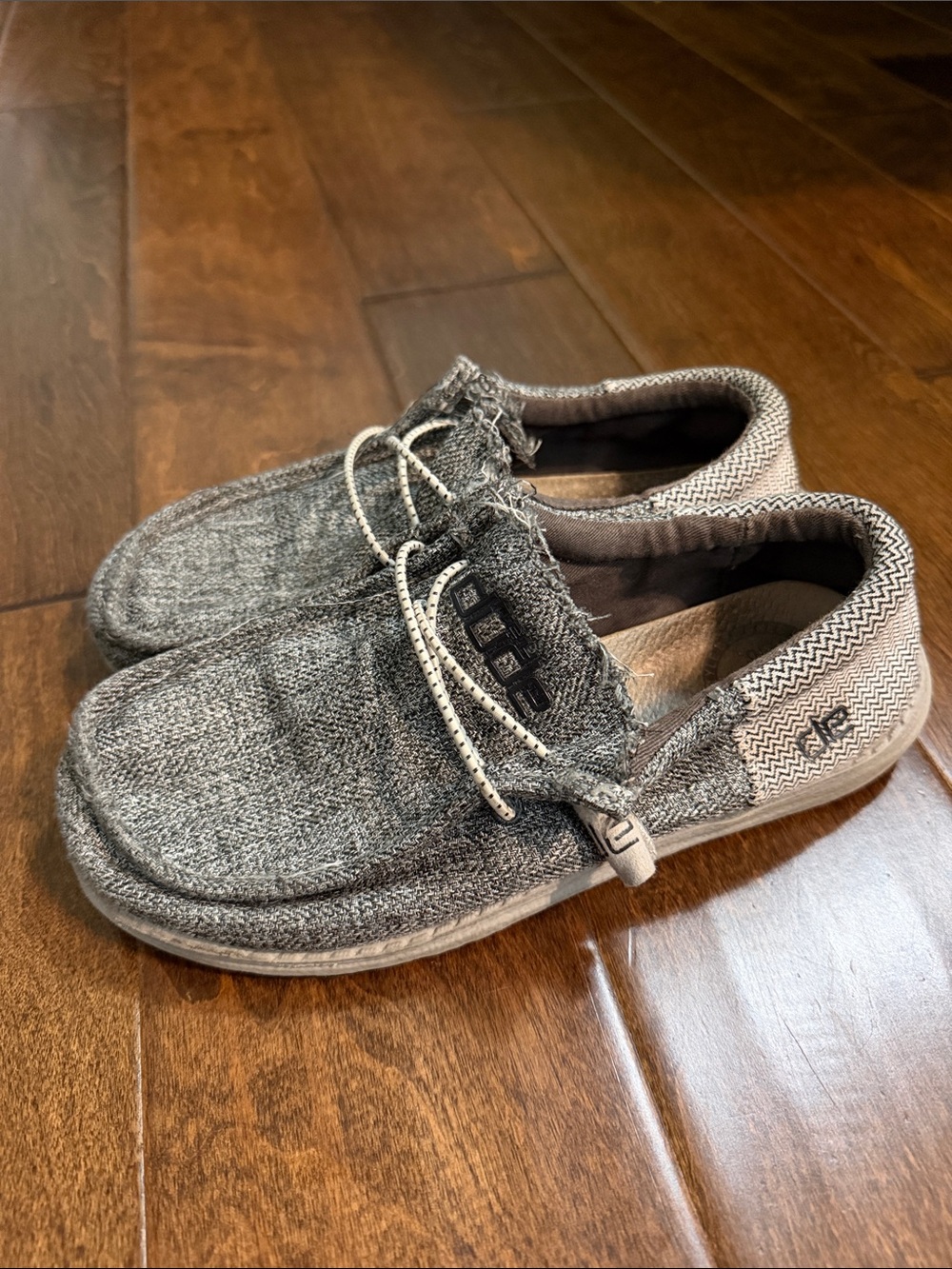 Boys Hey Dude Grey Knit Slip-On Loafers